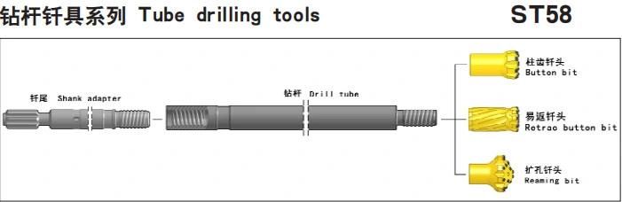 Mf / mm Thread Extension Rock Drill Rods / Speed Rods St58
