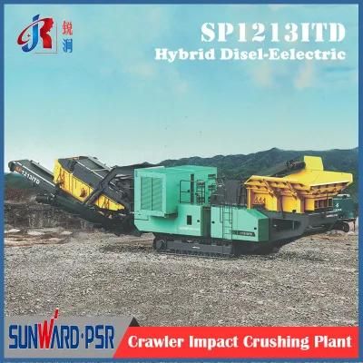 Crawler Tracked Mobile Portable Jaw Striker Impact Hammer Cone Crushing Plant for Stone ...
