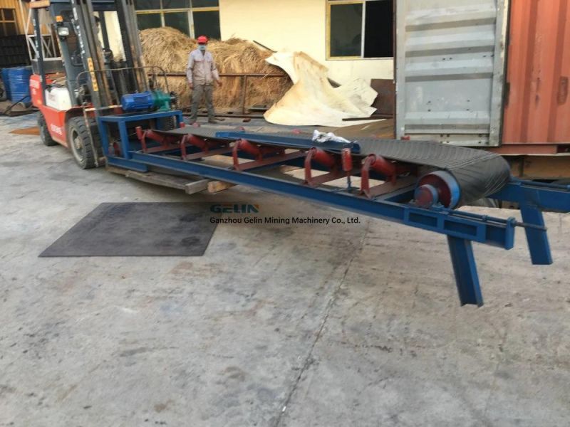 Portable Large Non Slip Rubber Roller Flat Belt Conveyor