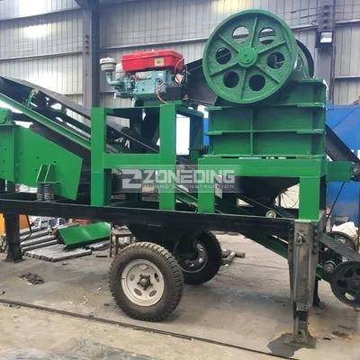 Portable Mini Diesel Engine Rock Stone Breaker Crusher Plant Small Mobile Aggregate Quarry ...