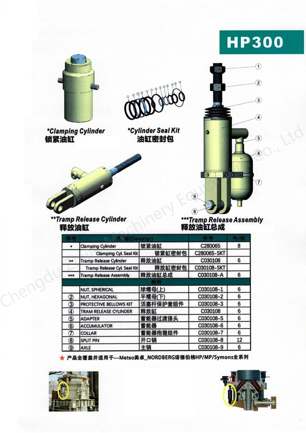 Hydraulic Cylinder Hydraulic RAM for Stone Crusher Mining Crusher Jaw Crusher Cone Crusher Impact Crusher Nordberg HP/MP/Symons Series