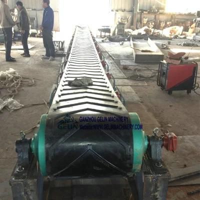 Portable Large Non Slip Rubber Roller Flat Belt Conveyor