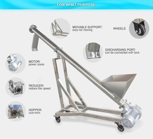Stainless Steel Flexible Inclined Screw Conveyor Automatic Screw Feeder