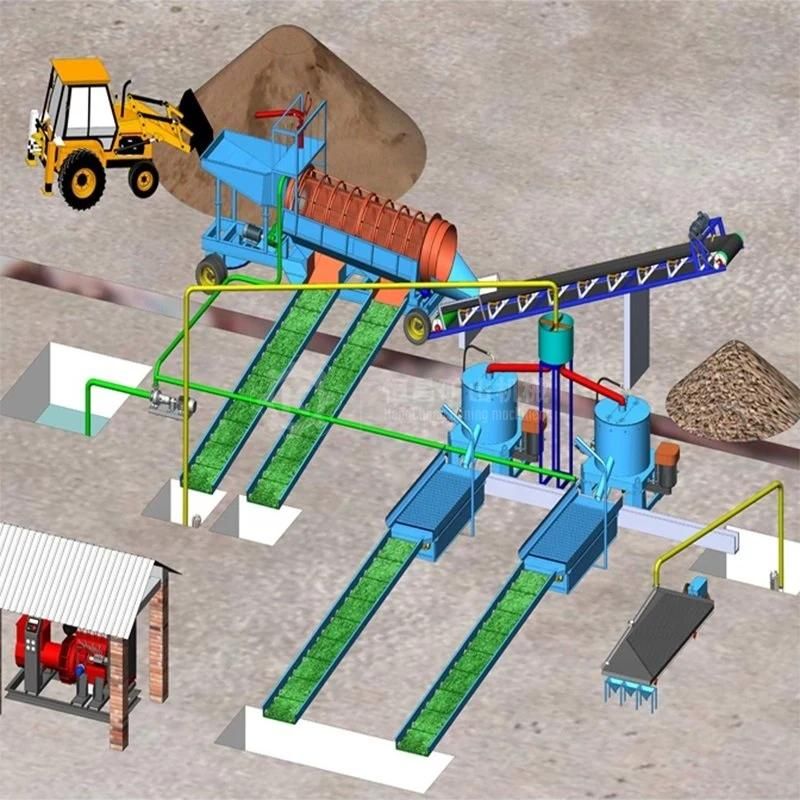 Very Good Price Mobile Diesel Engine Gold Mining Trommel Screen Equipment