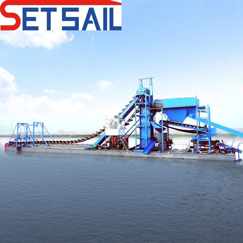 River Gold and Lake Diamond Mining Dredger with Chain Bucket