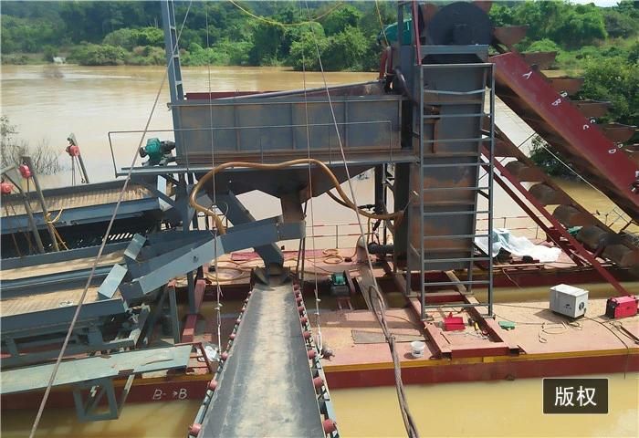 Gravity Separator Type Power Sluice Concentrator Gold Dredger River Sand Gold Mining Ship Chain Bucket Gold Diamond Mining Ship