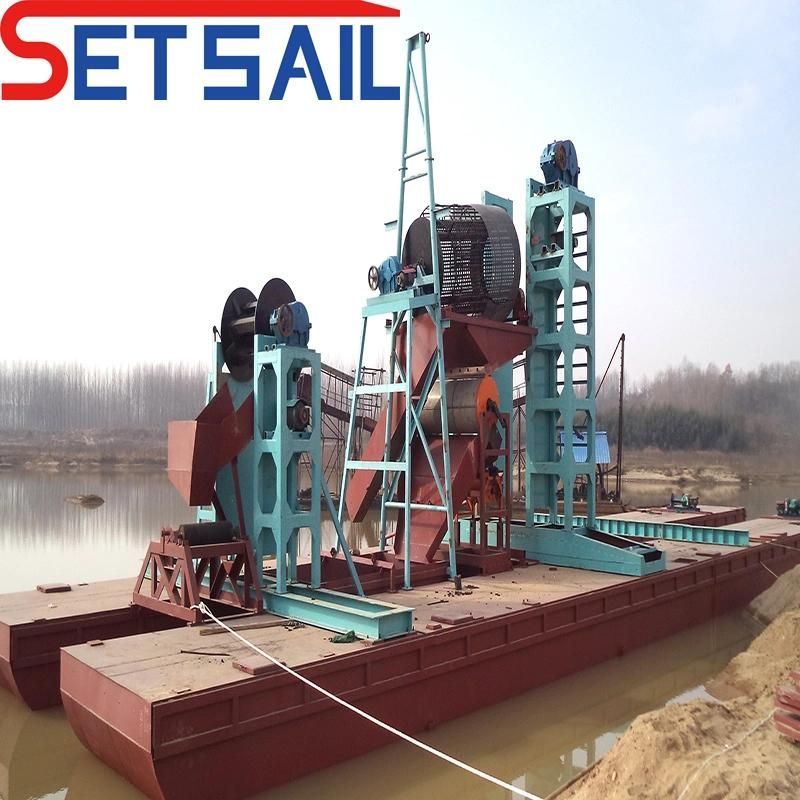Durable Bucket Chain Diamond Dredger with Gold Mining Process Equipment