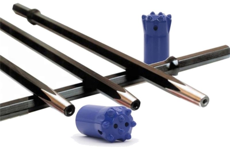 D Miningwell New Technical Forging Type Blast Hole Tapered Rock Drill Rods H22 Forging Type Blast Hole