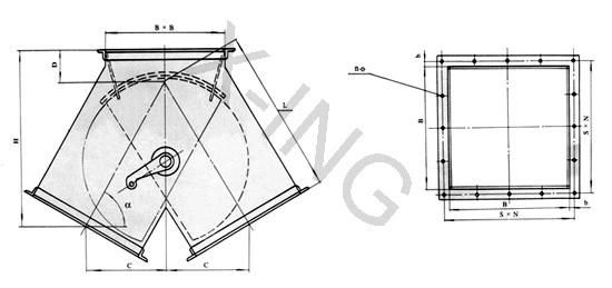 Mining Four Way Diverter Valve Pneumatic Motorized Diverting Gate for Materials Discharging