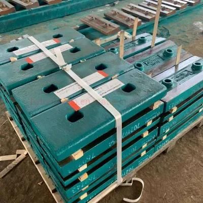 Manganese Casting Parts Breaker Plate Breaker Bar for Impact Crusher Spare Replacements