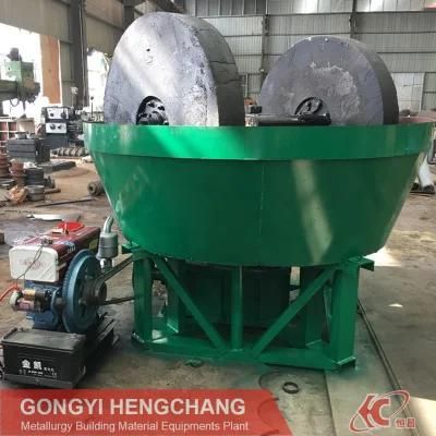1200 1100 Wet Pan Mill Milling Machine Round Mill Gold Ore Roller Grinder