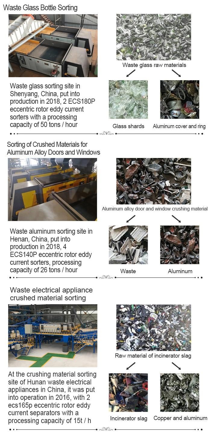 High Speed Pet Bottle Flakes Sorting Machine Eddy Current Separators for Sale