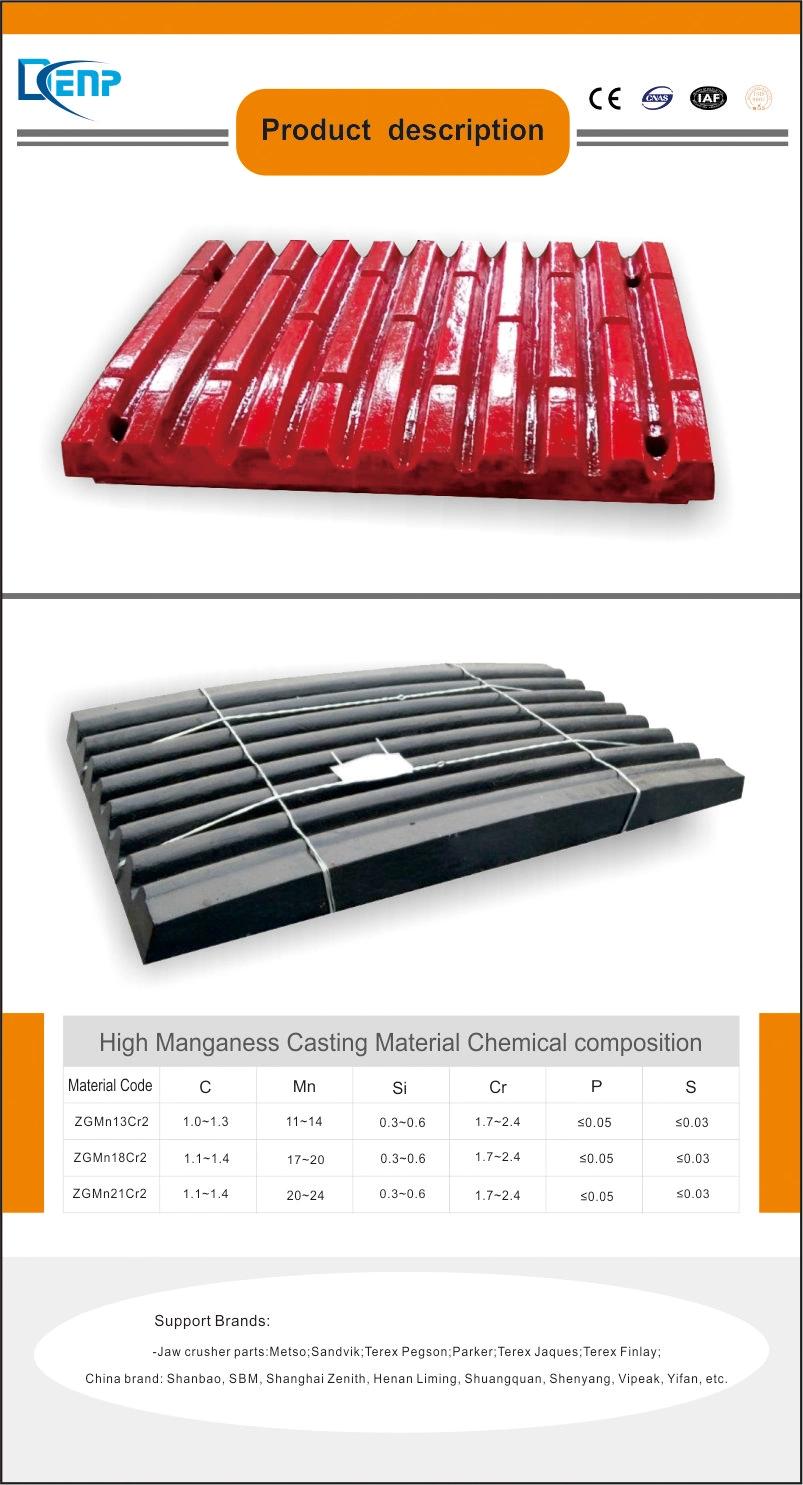 High Manganese Steel Jaw Plate Jaw Die for Jaw Crusher