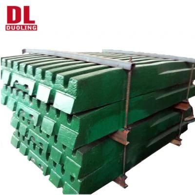 High Manganese Steel Wear Parts Parts Jaw Plate / Tooth Plate for Mining Machine Jaw ...