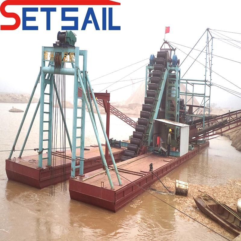 Bucket Chain Type Gold Dredger for River Gold Dredging