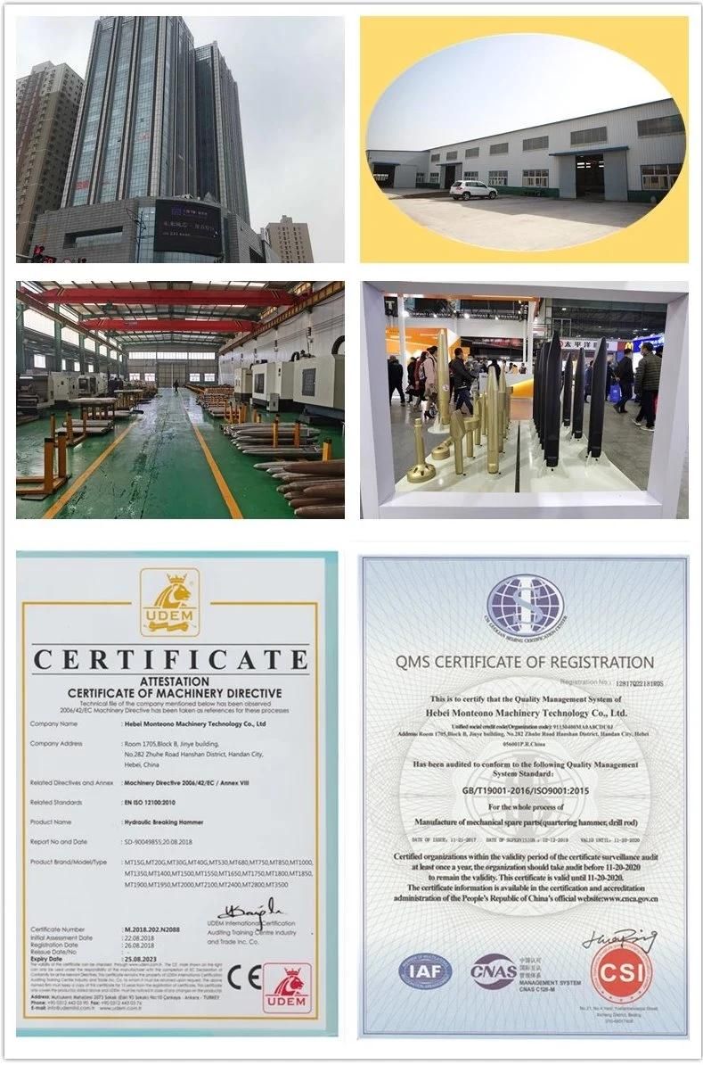 Exvacator Machine Chisel with Series of Hydraulic Hammer for Crane Tractor Forklift