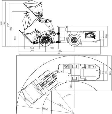 Compact and Lightweight Load Haul Dump (LHD) for Narrow Vein Mining. Diesel LHD Wj-3