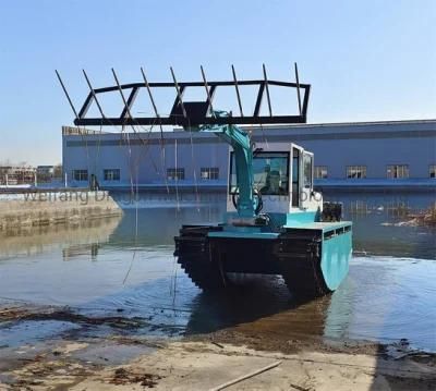 Amphibious Multifunctional Boat Used for Small Rivers and Lakes Cleaning