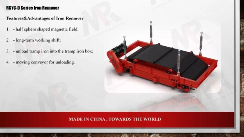 Factory Price Rcyd Belt Iron Removing Magnetic Separator with High Capacity
