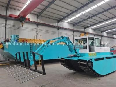 Dragon Amphibious Boat with Track and T-Cutter for Reeds Cleaning
