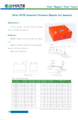 Rcyb Suspended Magnetic Iron Separator Permanent Magnet Iron Remover for Conveyor Belt