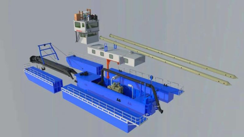 New Type Small River Sand Dredger 20inch Cutter Suction Dredger Working Capacity 5000m3/H Dredger for Sale