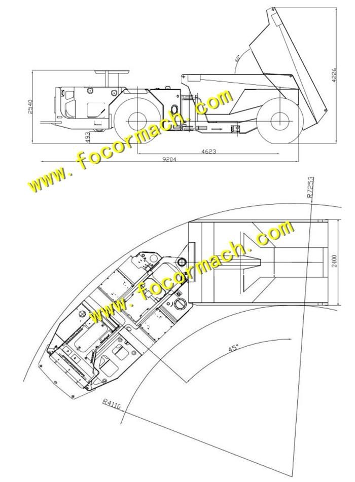 Low Profile Dump Truck Used for Unerground Mining with Model Fuk-20