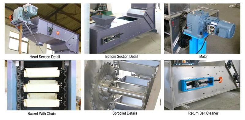Multi Outlets Lifting Industrial Bucket Conveyor Elevator Z Type Bucket Elevator Machine