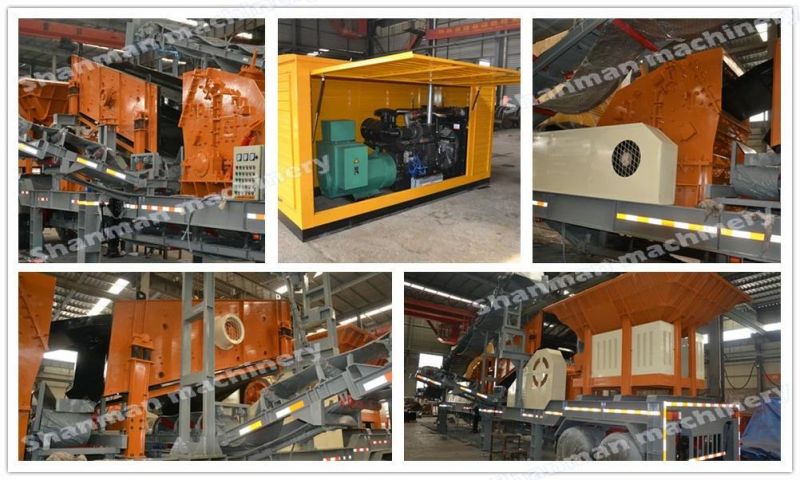 50tph Capacity Combine Mobile Screening Jaw Impact Crusher Machine
