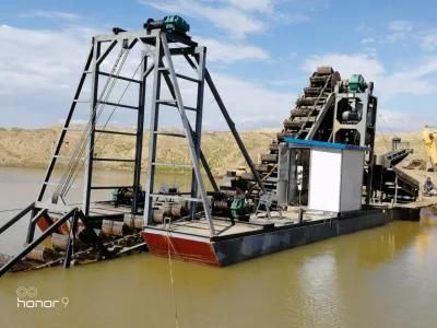 2019 100m3/Hour Bucket Chain Gold Dredger for Selecting and Panning Gold