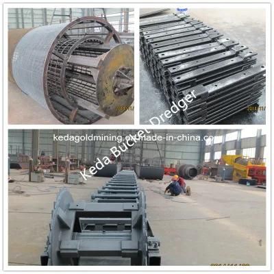 Mali Gold Bucket Dredger, Gold Separation Trommel Screen with Soil Scrubber