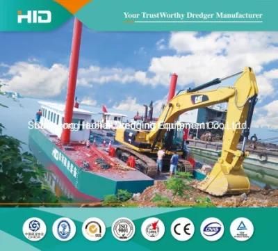 Barge Unloading Sand and Stone Carrier Shallow Water Self Propelled Transfer Barge