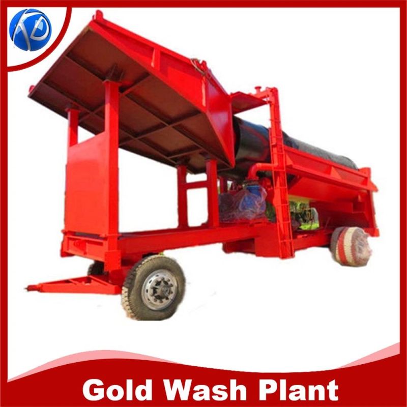 10tph Small Gold Trommel Wash Plant Gold Trommel Screen with Sluice Box
