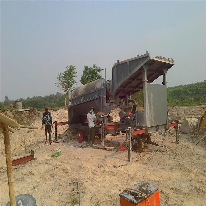 High Efficiency Mobile Gold Washing Trommel with Gold Purify Production Line