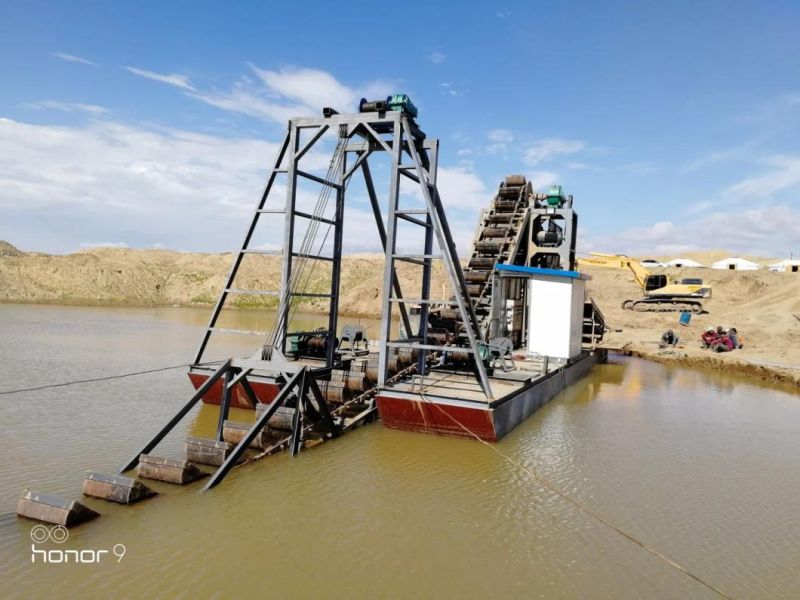 200 Cubic Meter Per Hour, Dredge Depth 25 Meters Bucket Chain Gold Dredger for Sales