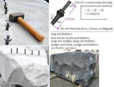 Dia. 32mm/ 34mm/ 38mm Hand-Hold Stone Plug and Feathers Shim and Wedges