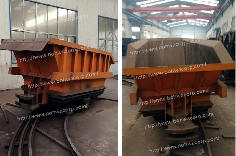 Curved Rail Single Side Tipping Dumping Mine Wagon