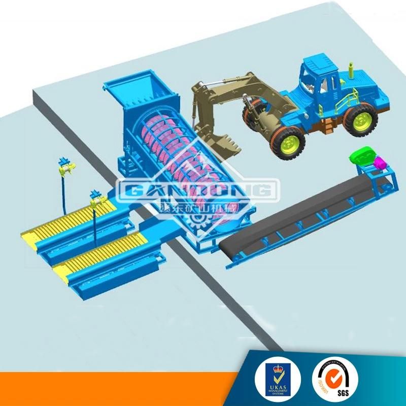 Vibrating Sluice Box for Alluvial Gold Processing Plant Trommel Washing Plant