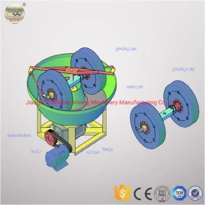 China Supplier 1100 Gold Grinding Machine Plant Wet Pan Mill