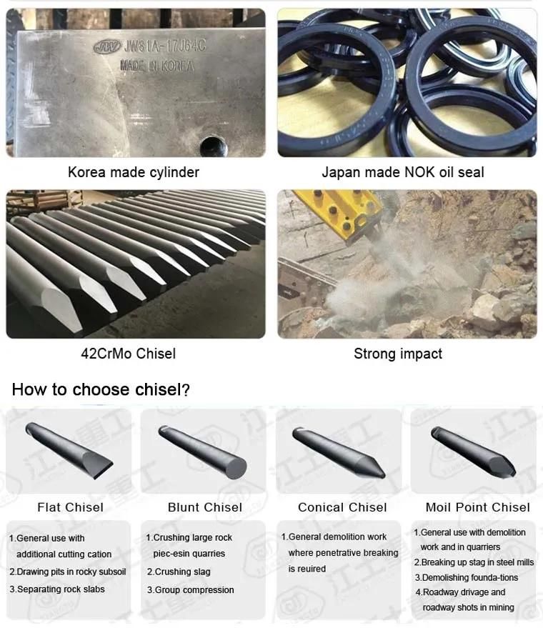 Excavator Backhoe Loader Rock Jack Hammer Breaker Hydraulic Breaker/Hammer for 1.2-40 Ton Excavator
