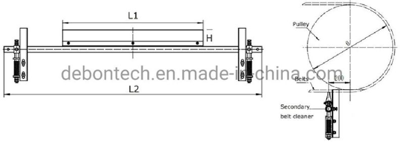 Secondary Belt Scraper with Replacement Polyurethane Blade