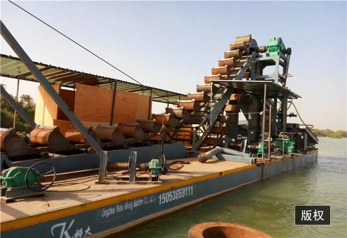 Gravity Separator Type Power Sluice Concentrator Gold Dredger River Sand Gold Mining Ship Chain Bucket Gold Diamond Mining Ship