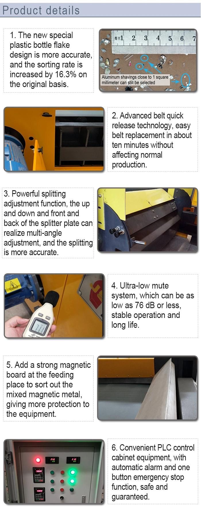 Professional Eddy Current Aluminum Magnet for Non Ferrous Metal Sorting, Pet Bottle Recycling Machine