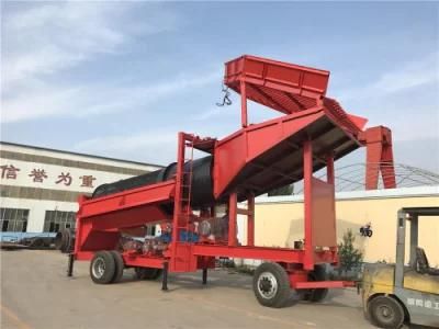 10tph Small Gold Trommel Wash Plant Gold Trommel Screen with Sluice Box