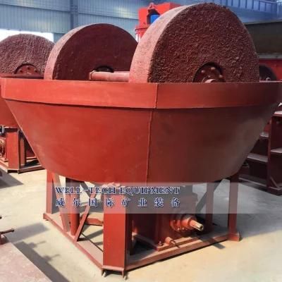 Two Roller Wet Pan Mill Grind Gold Machine
