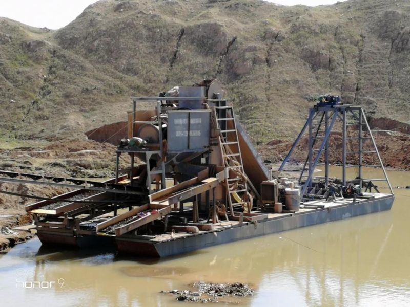 200 Cubic Meter Per Hour, Dredge Depth 25 Meters Bucket Chain Gold Dredger for Sales