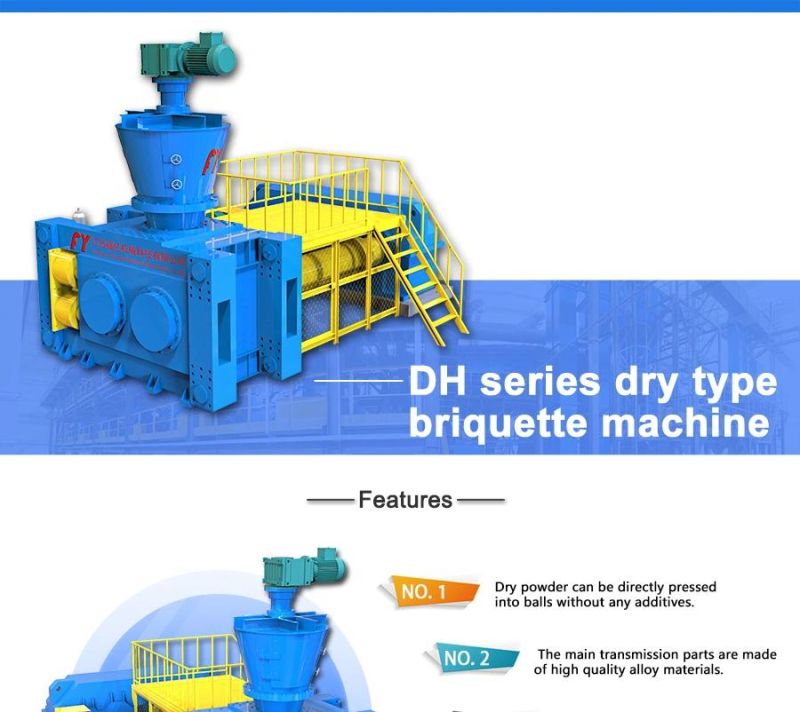 Chemical/mineral powder two piston hydraulic mechanical double roller briquetting press