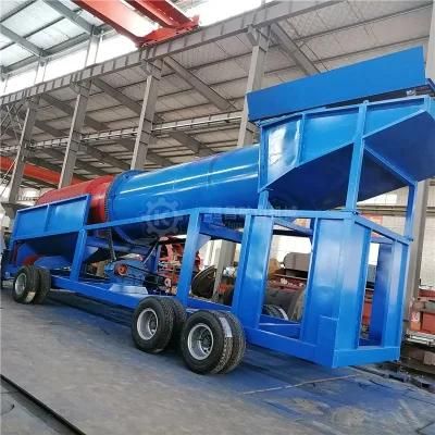 50 Tph Small Portable Sand Washing Machine / Gold Mining Machine Trommel Screen