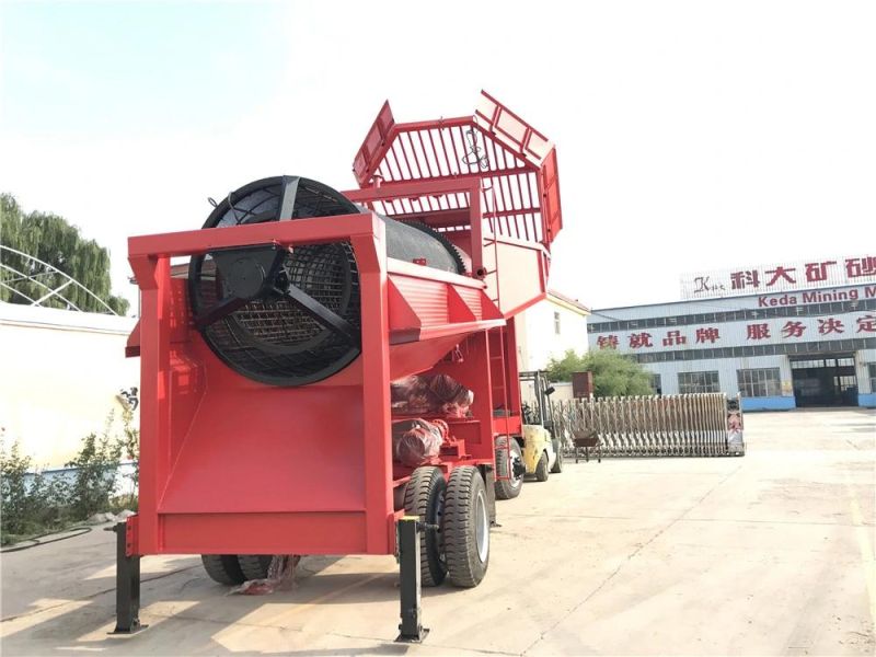 China Portable Mining Mobile Transportation Trommel for Alluvial Gold Ore
