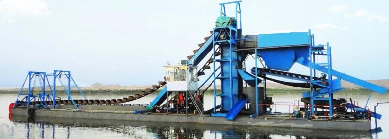 Chinese Mining Equipment Contractor River Chain Bucket Line Dredger Gold Dredger River Sand Gold Mining for Sale
